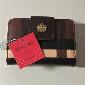 Brown and Tan Women's Wallet